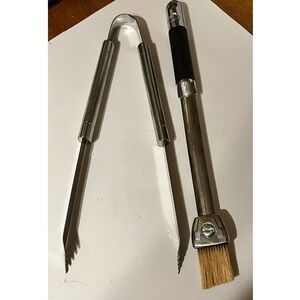 KitchenAid Stainless Steel BBQ Grill Tool Set Tongs Basting Brush Turner
